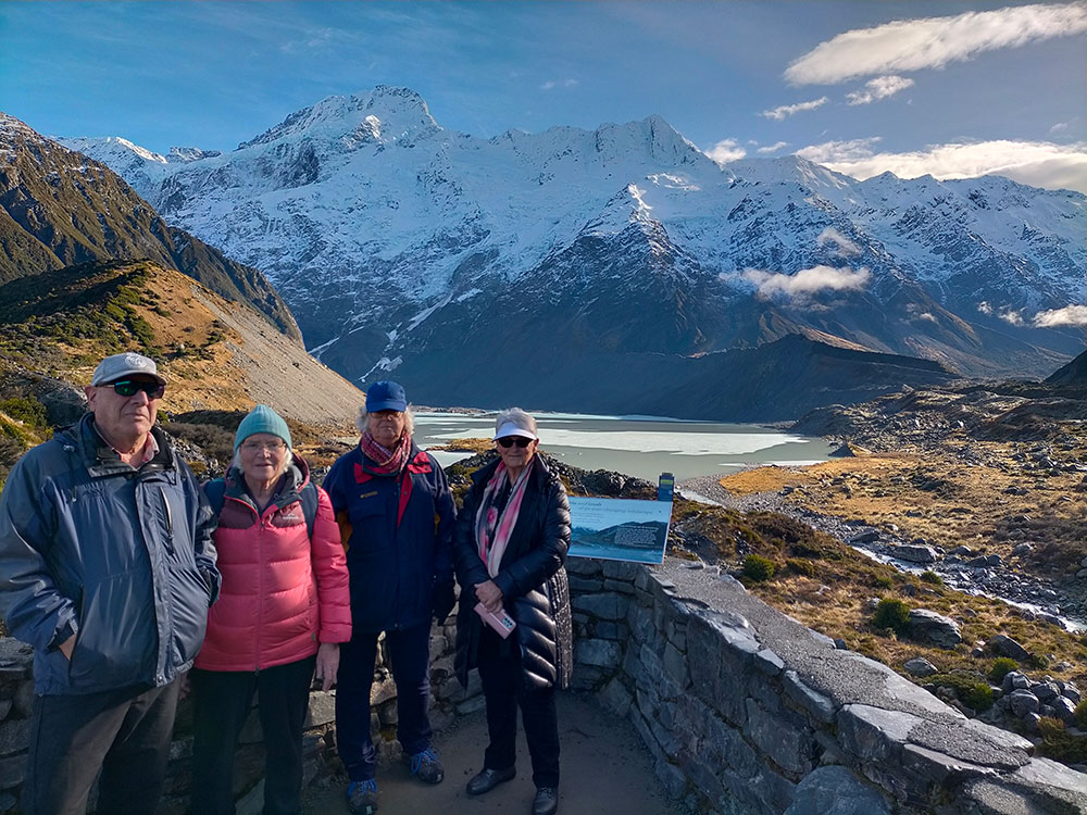 Happy people on our seniors Night Sky Tour in the South Island of New Zealand